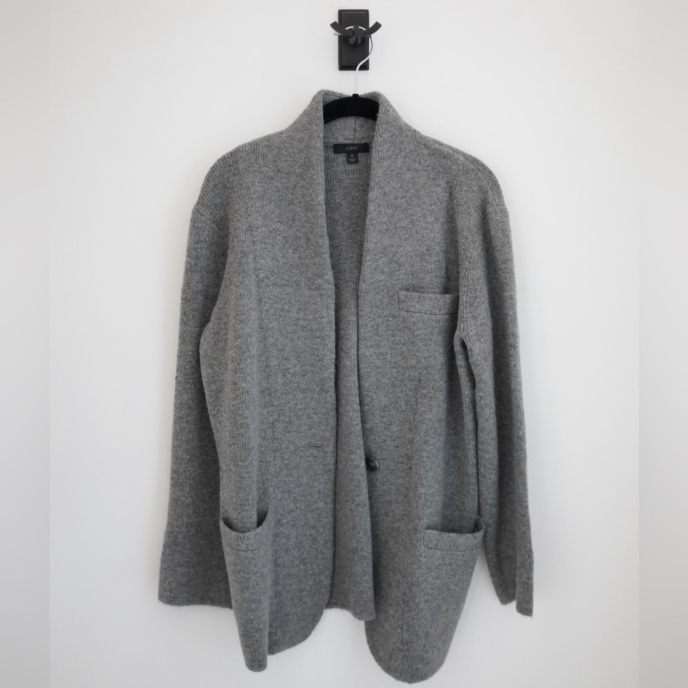 J Crew Gray Cocoon Sweater-Blazer
